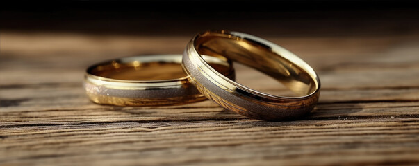 Wedding rings symbolize love and family. generative ai