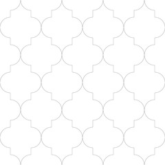 Seamless pattern with ogee ornament. Oriental traditional ornamentation with repeated rounded shapes. Window tracery wallpaper. Grid motif. Digital paper, textile print, web design. Vector art image.