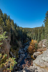 Obraz premium The View from the top of Jemez Springs Falls, New Mexico 