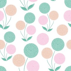 Seamless pattern with amazing flowers. Illustration for textile, wrapping and wallpaper