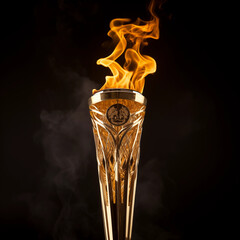 Olympic torch, in each Olympics the cauldron is lit in an eternal flame