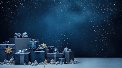 A pile of presents sitting on top of a snow covered ground - Powered by Adobe