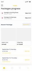 Parcel Tracking Service, Send box and boxes & Package Courier Delivery Mobile App UI Kit Template