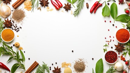 background frame food fresh top view illustration flavor organic, ingredient cooking, table spice background frame food fresh top view - obrazy, fototapety, plakaty
