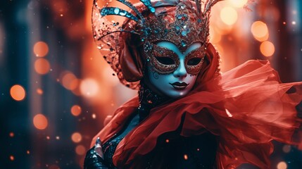 Mysterious masked dancer. Concept of playfulness and attractiveness