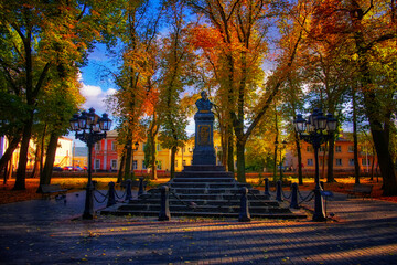 A monument to Nikolai Gogol, a genius writer, in the city of Nizhyn, Chernihiv region, is located...