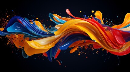 abstract brush stroke, paint splash, splatter, colorful curl, artistic spiral, vivid ribbon