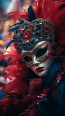 Mysterious masked dancer. Concept of playfulness and attractiveness