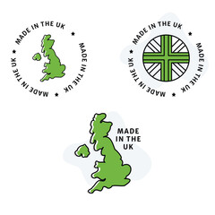 An icon featuring a circular made in the UK badge, emphasizing British manufacturing, the certification of British production, and the recognition of UK craftsmanship.