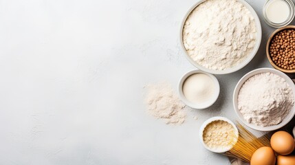 Baking ingredients top view