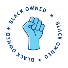 An icon showcasing a circular black owned business seal, highlighting empowerment, black ownership, and the certification of being a black enterprise.
