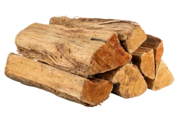 Outdoor kussens Firewood or Hardwood. Fire wood for fireplace, fire pit, or grill. Whole log. Natural wooden textured. Eco forest. Kiln dried, easy to light bonfire. Birch and Pine. Firewood for heating the house © artiom.photo