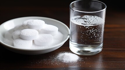 Bicarbonate of soda tablets in water