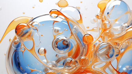 Abstract Oil Bubbles in Water Macro
