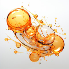 Golden Bubbles Abstract Background
