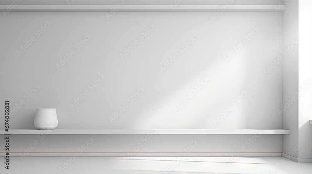 Fototapete abstract white studio background for product presentation. empty gray room with shadows of window. d