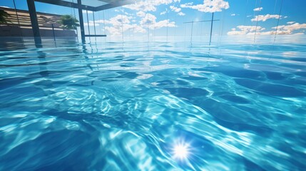 Photos of the water surface of the swimming pool in the resort to stay.