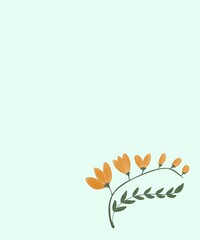 Fototapeta premium Cute postcard with cute yellow flower