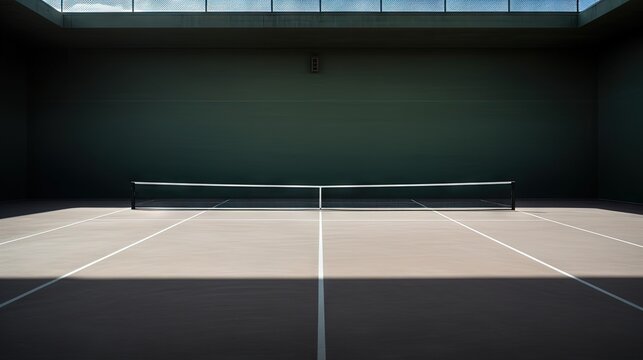 Fototapeta A tennis court photo with a minimalist image display