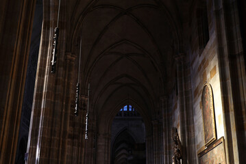 Fototapeta premium Interior detail of St. Vitus Cathedral in Prague