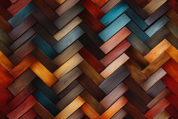 texture de parquet en bois en forme de chevron, motif répétable sans couture - obrazy, fototapety, plakaty