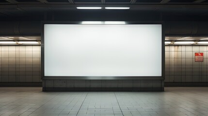 Blank Billboard Banner Light box in Subway station