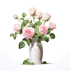 pink roses in vase