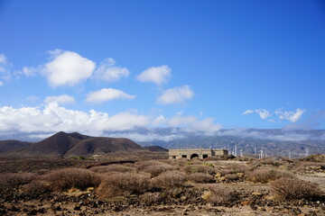 Tenerife mountains from Antiguo Leprosario de Abades, Canaries, Spain - obrazy, fototapety, plakaty