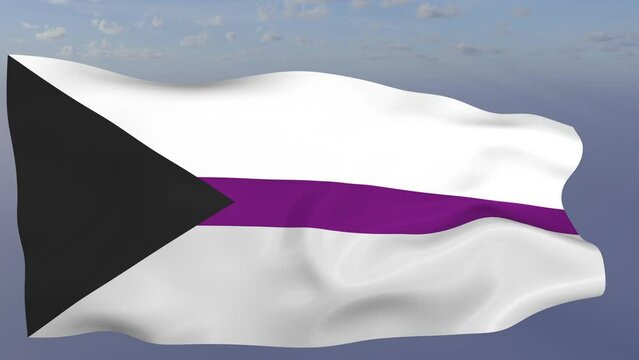 Loop der Pride Demisexual Fahne wehend im Wind als Nahaufnahme 4K	