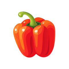 Simplified flat art illustration of a Bell pepper