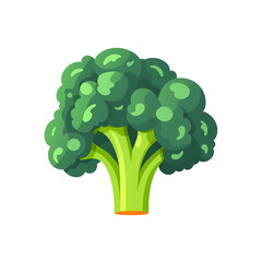 Simplified flat art illustration of a broccoli