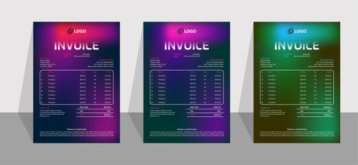 Modern Colorful Invoice Design Template