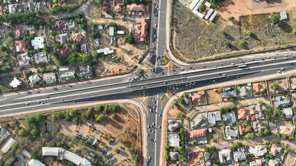Traffic overpass near the mass media complex BTV in Gaborone, Botswana, Africa