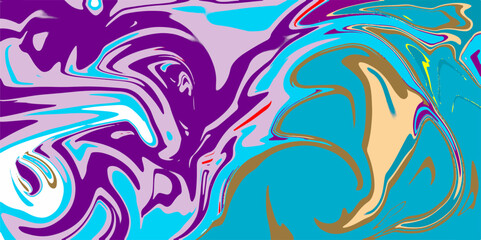 Fluid art from different colors. Multicolored background from paints on liquid. Bright pattern on liquid. Marbleized bright effect with fluid painting, background for wallpapers, poster, postcard.