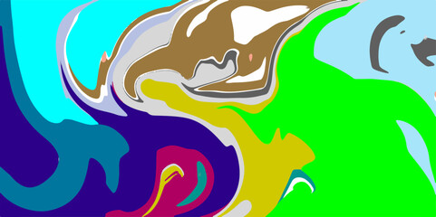 Fluid art from different colors. Multicolored background from paints on liquid. Bright pattern on liquid. Marbleized bright effect with fluid painting, background for wallpapers, poster, postcard.