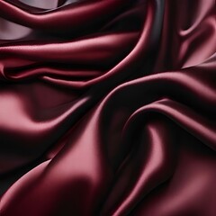 Obraz premium Black red burgundy silk satin. Soft wavy folds. Shiny fabric. Dark cherry luxury background with space for design. Christmas, Birthday, Valentine. Elegant, rich, chic, fancy. Flat lay,