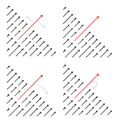 black arrows and red arrows. hand drawn arrow signs. arrow signs for success, growth, development, economy, business