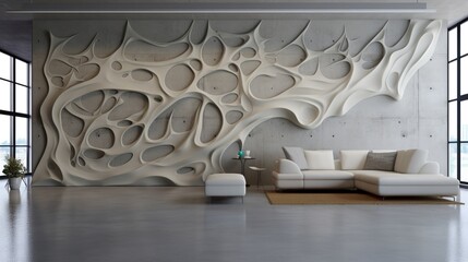 room 3D interrior design Cement wall
