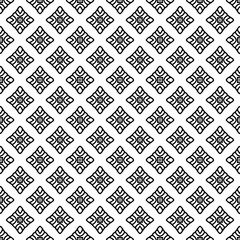 Black and white seamless abstract pattern. Background and backdrop. Grayscale ornamental design. Mosaic ornaments. Vector graphic illustration. EPS10.