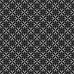 Black and white seamless abstract pattern. Background and backdrop. Grayscale ornamental design. Mosaic ornaments. Vector graphic illustration. EPS10.