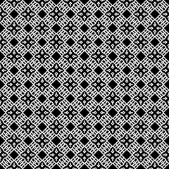 Black and white seamless abstract pattern. Background and backdrop. Grayscale ornamental design. Mosaic ornaments. Vector graphic illustration. EPS10.