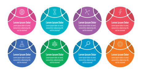 ball infographic template. colorful eight steps round info template. business infographic