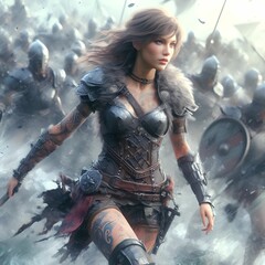 Obraz premium Female Viking Warrior