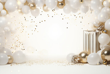 Champagne Wishes: A Toast of Golden Spheres and Sparkles