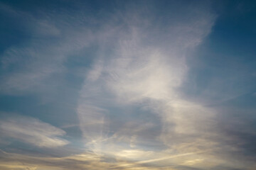 Beautiful sunset sky for background or sunrise sky and clouds in the morning, multicolor clouds