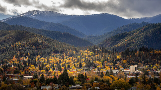 Small town in the fall