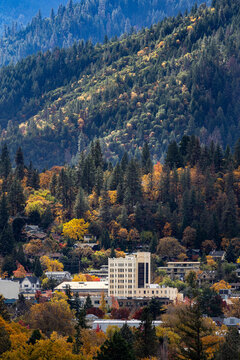 Small town in the fall