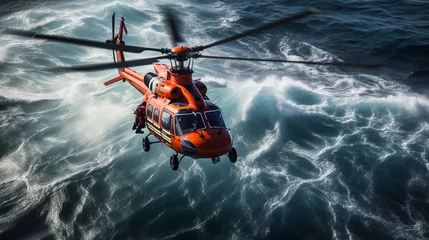 Keuken spatwand met foto coast guard rescue helicopter © petro