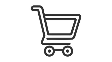 Shopping cart, gurney in supermarket isolated flat web mobile icon.