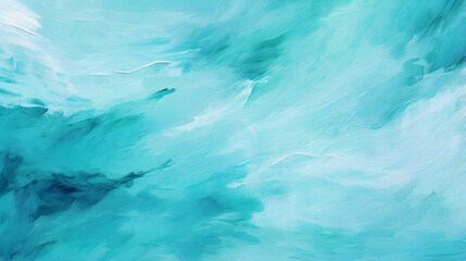 Close up of a Paint Texture in cyan Colors. Artistic Background of Brushstrokes - obrazy, fototapety, plakaty